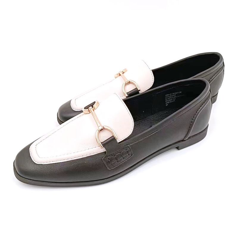 Wanita Casual Loafer Shoes Dengan Rubber Outsole Hitam Putih Warna
