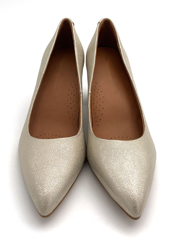 Wanita Bergaya Pump Heels Bahan Kulit Dengan Heel Chunky Tipe OEM