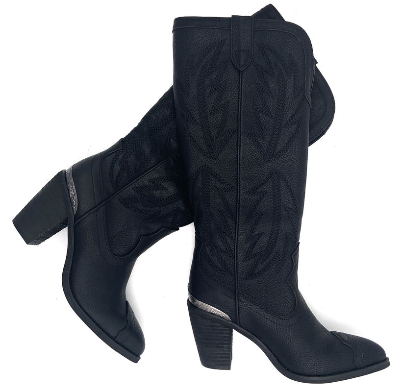 High Heel Boots wanita, sepatu bot musim dingin wanita menarik pada jenis penutupan