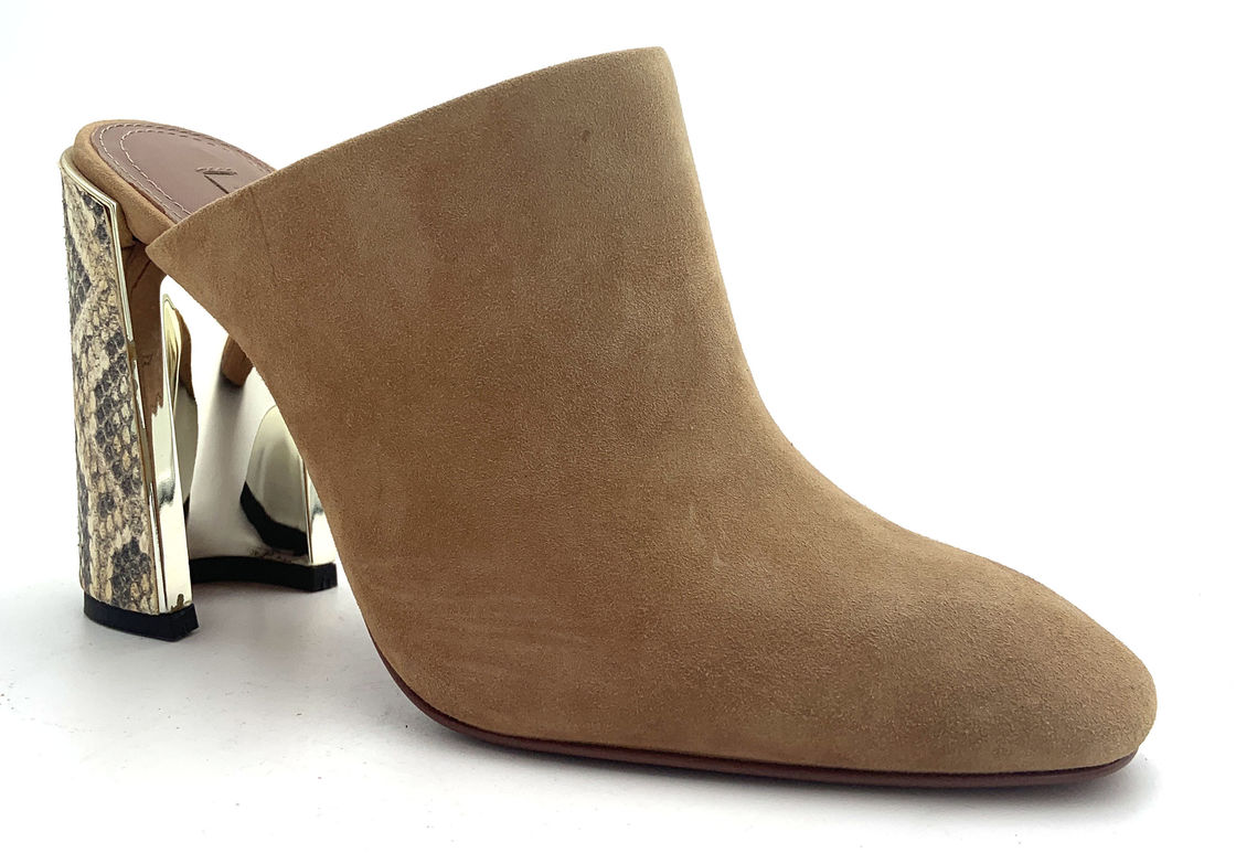 Elegant Tutup Kaki Wanita Mules Heels Karet Sol Desain Bergaya Untuk Pakaian Formal