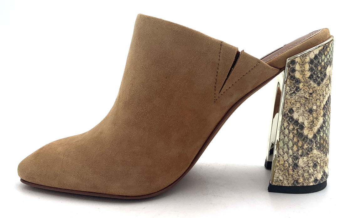 Elegant Tutup Kaki Wanita Mules Heels Karet Sol Desain Bergaya Untuk Pakaian Formal