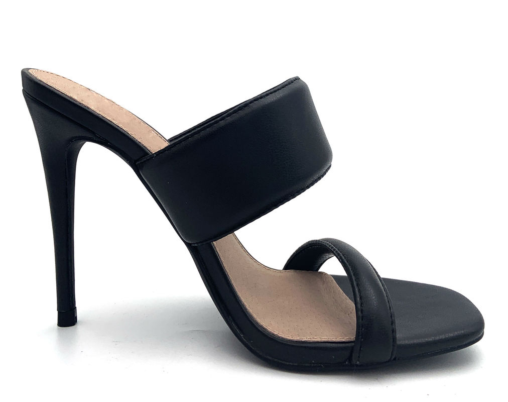 Wanita tanpa punggung Mules Heels dengan Block Heel Stiletto Heel Type