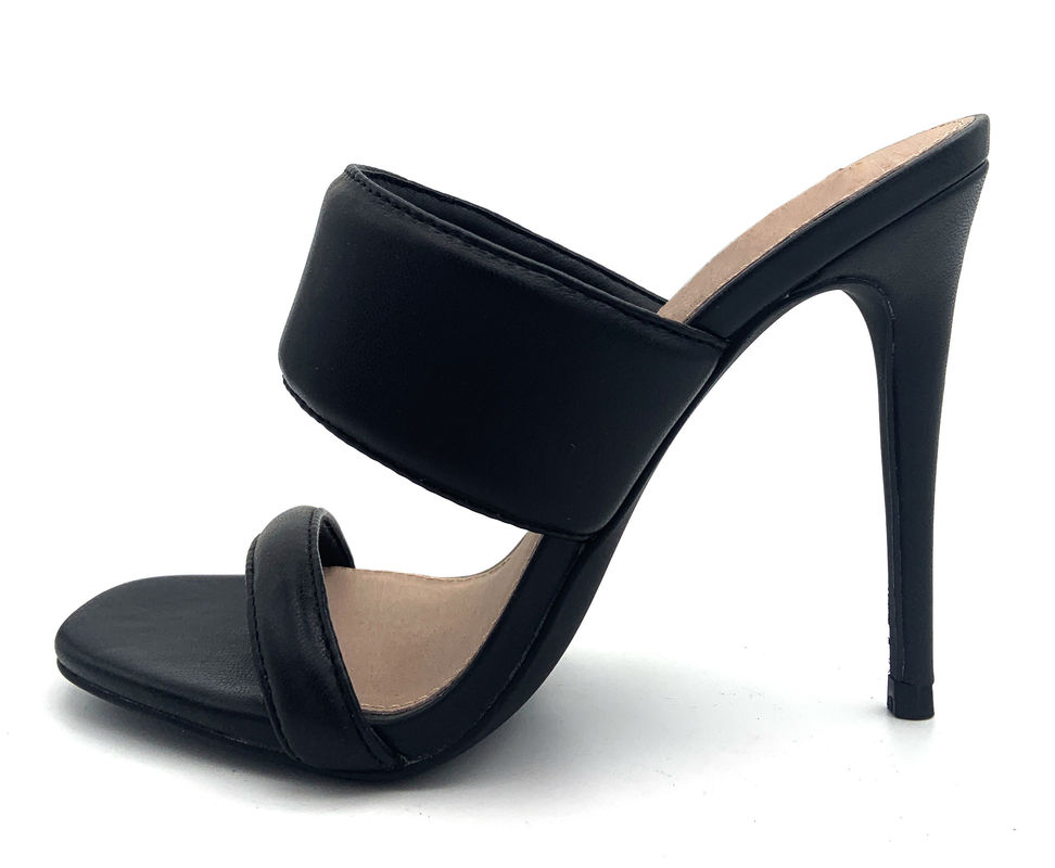 Wanita tanpa punggung Mules Heels dengan Block Heel Stiletto Heel Type
