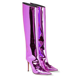 Knee High Wanita Sepatu Sepatu Hitam Warna Ringan Bernafas