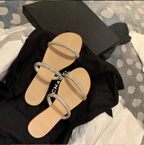 Wanita Flat Sandal Musim Panas Dengan Buckle Lace Up Type Penutupan