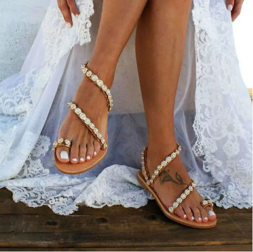 Karet Sol Wanita Flat Summer Shoes Open Toe With Buckle Closure Type